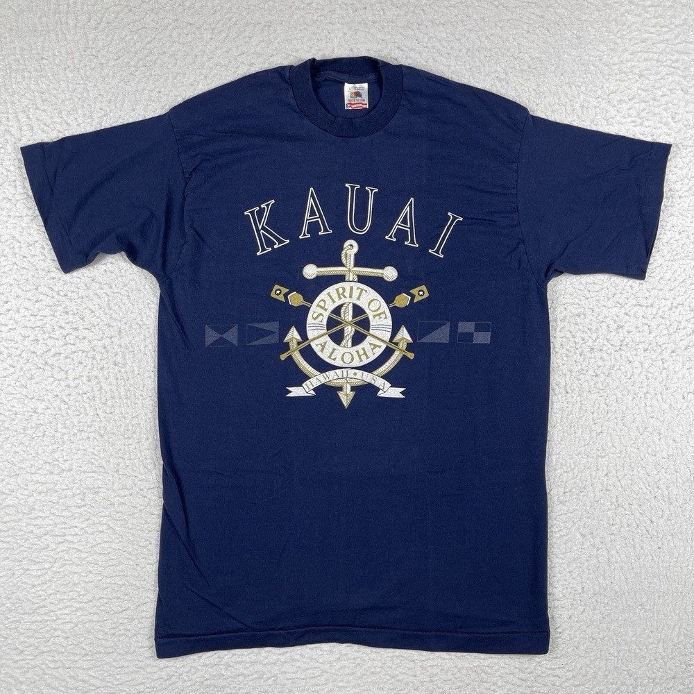 Hawaii Shirt Mens Large Kauai Spirit Of Aloha Vacation Vintage Travel Hawaiian